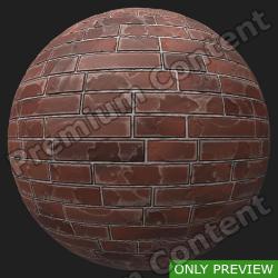 PBR Substance Material of Wall Brick Old #2